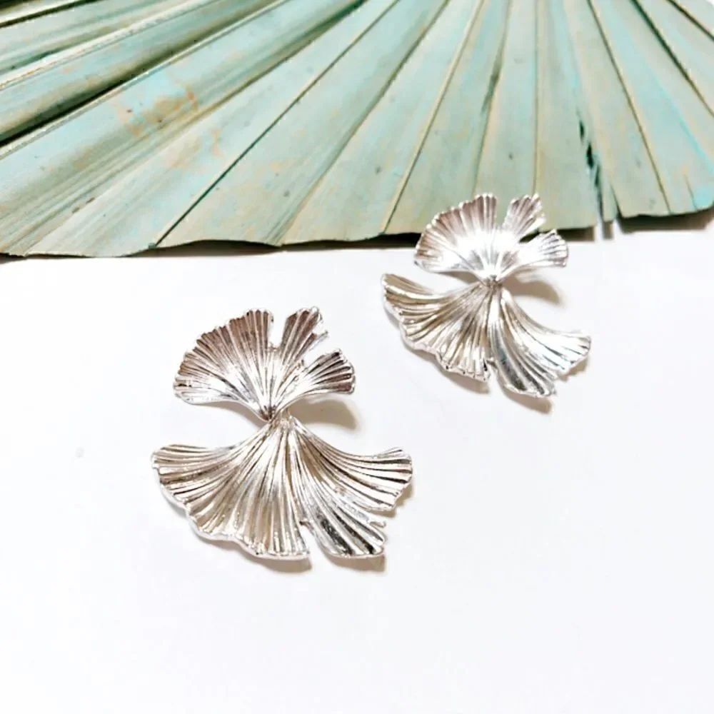 Ginkgo leaf earrings #775